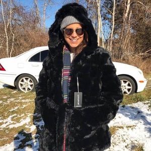 Real rabbit fur coat